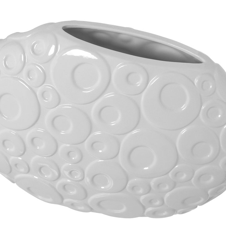 Ivy Bronx Set 2 White Ceramic Vases Wayfair.co.uk